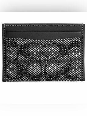 coach black an sparkle card case